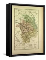 Map of Cher France-null-Framed Stretched Canvas