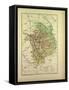 Map of Cher France-null-Framed Stretched Canvas