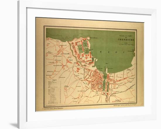 Map of Cherbourg, France-null-Framed Giclee Print