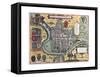 Map of Chester from Civitates Orbis Terrarum-null-Framed Stretched Canvas