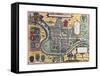 Map of Chester from Civitates Orbis Terrarum-null-Framed Stretched Canvas