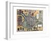 Map of Chester from Civitates Orbis Terrarum-null-Framed Giclee Print