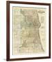 Map of Chicago, c.1857-Rufus Blanchard-Framed Art Print