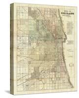 Map of Chicago, c.1857-Rufus Blanchard-Stretched Canvas
