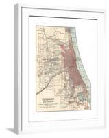 Map of Chicago (C. 1900), Maps-Encyclopaedia Britannica-Framed Giclee Print