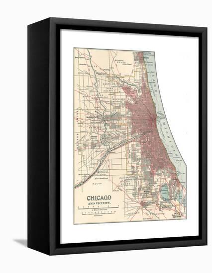 Map of Chicago (C. 1900), Maps-Encyclopaedia Britannica-Framed Stretched Canvas