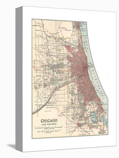 Map of Chicago (C. 1900), Maps-Encyclopaedia Britannica-Stretched Canvas