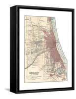 Map of Chicago (C. 1900), Maps-Encyclopaedia Britannica-Framed Stretched Canvas