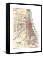 Map of Chicago (C. 1900), Maps-Encyclopaedia Britannica-Framed Stretched Canvas