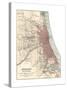 Map of Chicago (C. 1900), Maps-Encyclopaedia Britannica-Stretched Canvas