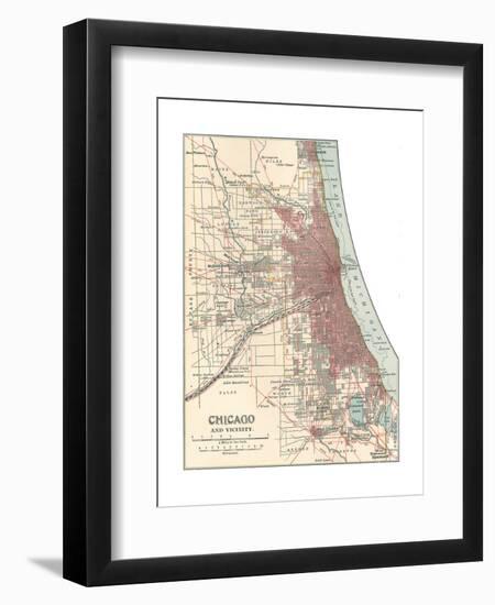 Map of Chicago (C. 1900), Maps-Encyclopaedia Britannica-Framed Giclee Print