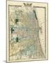 Map of Chicago City, c.1876-Warner & Beers-Mounted Art Print