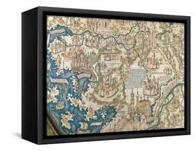 Map of China, 1449-null-Framed Stretched Canvas