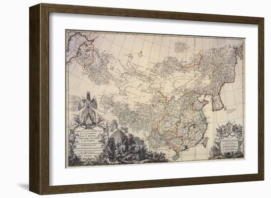 Map of China, 1734-Science Source-Framed Giclee Print