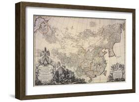 Map of China, 1734-Science Source-Framed Giclee Print