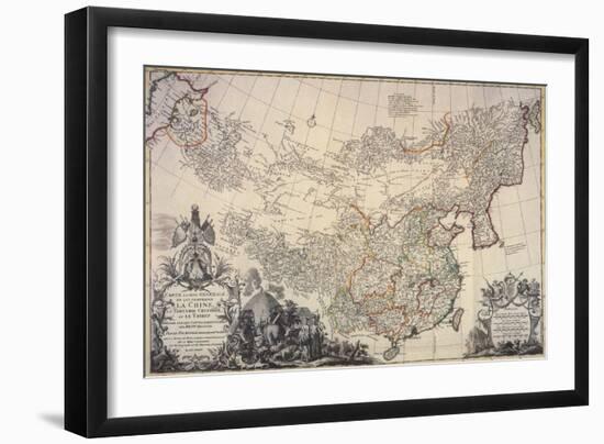 Map of China, 1734-Science Source-Framed Giclee Print