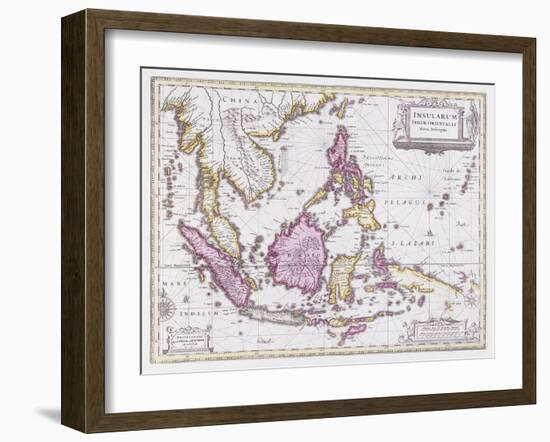 Map of China and Indonesia, C.1710-Schenk and Valk-Framed Giclee Print