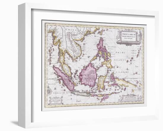 Map of China and Indonesia, C.1710-Schenk and Valk-Framed Giclee Print