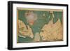 Map of China, India and America-Giustino Menescardi-Framed Giclee Print