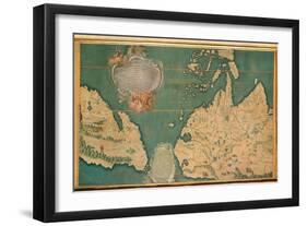 Map of China, India and America-Giustino Menescardi-Framed Giclee Print