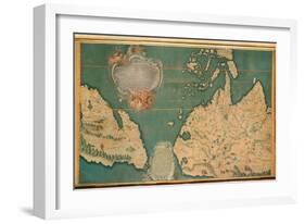 Map of China, India and America-Giustino Menescardi-Framed Giclee Print