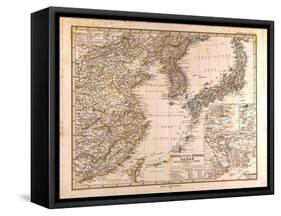 Map of China, Korea and Japan, 1872-null-Framed Stretched Canvas