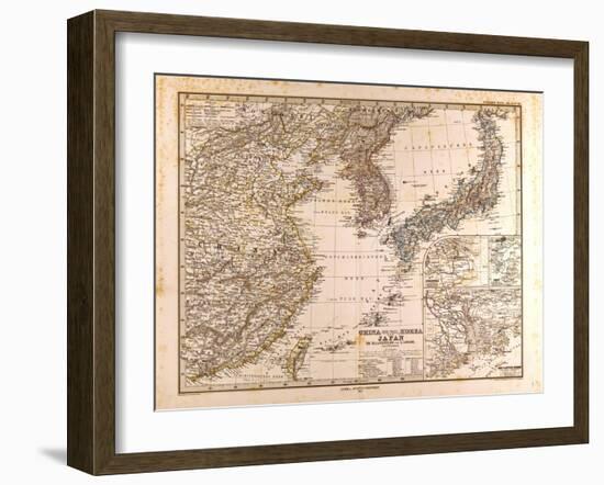 Map of China, Korea and Japan, 1872-null-Framed Giclee Print