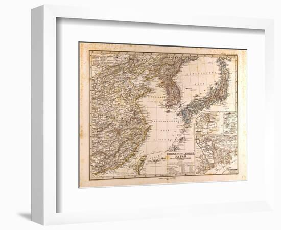 Map of China, Korea and Japan, 1872-null-Framed Giclee Print