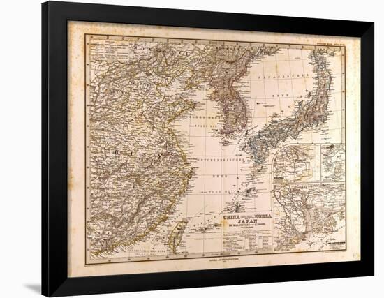 Map of China, Korea and Japan, 1872-null-Framed Giclee Print