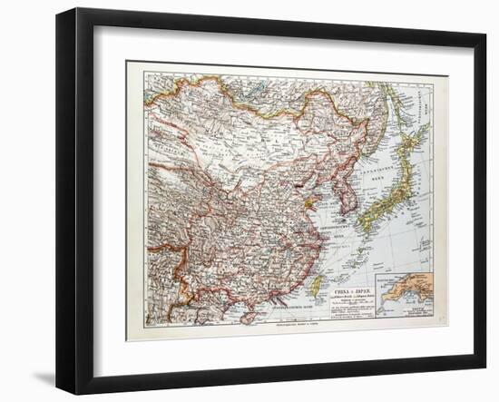 Map of China Mongolia and Japan 1899-null-Framed Giclee Print