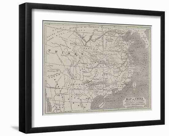 Map of China Showing the Position of the Provinces and Towns under Insurrection-John Dower-Framed Giclee Print