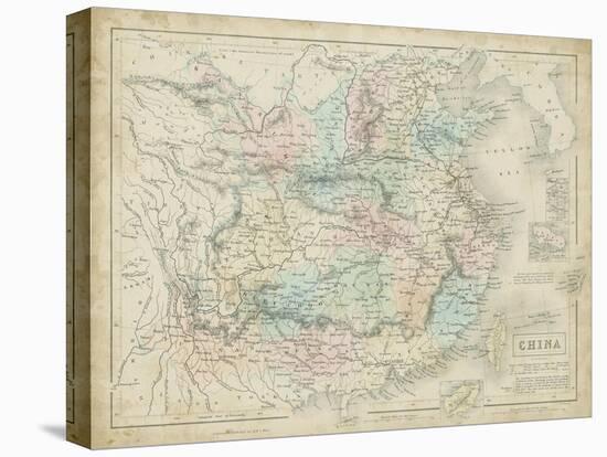 Map of China-W. Hughes-Stretched Canvas
