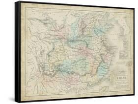Map of China-W. Hughes-Framed Stretched Canvas