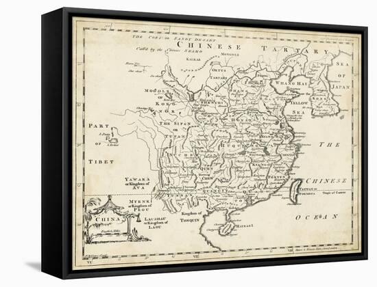 Map of China-T. Jeffreys-Framed Stretched Canvas