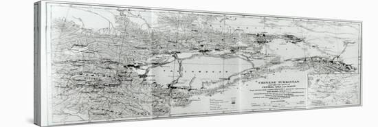 Map of Chinese Turkestan, from 'On Ancient Central-Asian Tracks' by Stein, Published 1933-Sir Aurel Stein-Stretched Canvas