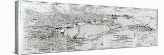 Map of Chinese Turkestan, from 'On Ancient Central-Asian Tracks' by Stein, Published 1933-Sir Aurel Stein-Stretched Canvas