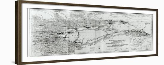 Map of Chinese Turkestan, from 'On Ancient Central-Asian Tracks' by Stein, Published 1933-Sir Aurel Stein-Framed Giclee Print