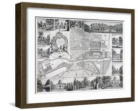 Map of Chiswick in the London Borough of Hounslow, 1736-John Rocque-Framed Giclee Print