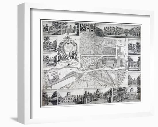 Map of Chiswick in the London Borough of Hounslow, 1736-John Rocque-Framed Giclee Print