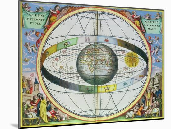 Map of Christian Constellations, from "The Celestial Atlas, or the Harmony of the Universe"-Andreas Cellarius-Mounted Giclee Print