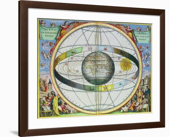 Map of Christian Constellations, from "The Celestial Atlas, or the Harmony of the Universe"-Andreas Cellarius-Framed Giclee Print