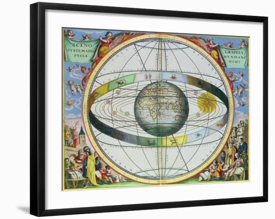 Map of Christian Constellations, from "The Celestial Atlas, or the Harmony of the Universe"-Andreas Cellarius-Framed Giclee Print