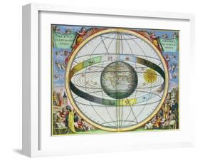 Map of Christian Constellations, from "The Celestial Atlas, or the Harmony of the Universe"-Andreas Cellarius-Framed Giclee Print
