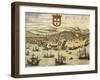 Map of City of Lisbon, from Civitates Orbis Terrarum by Georg Braun and Franz Hogenberg-null-Framed Giclee Print