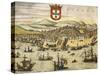 Map of City of Lisbon, from Civitates Orbis Terrarum by Georg Braun and Franz Hogenberg-null-Stretched Canvas