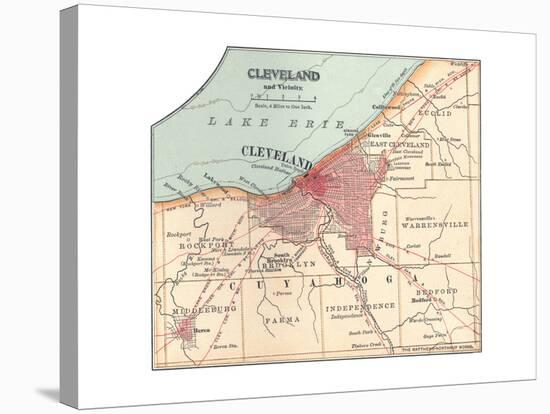 Map of Cleveland (C. 1900), from the 10th Edition of Encyclopaedia Britannica, Maps-Encyclopaedia Britannica-Stretched Canvas