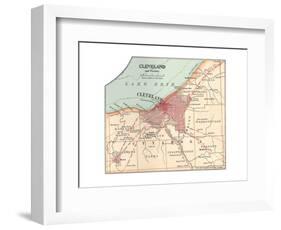 Map of Cleveland (C. 1900), from the 10th Edition of Encyclopaedia Britannica, Maps-Encyclopaedia Britannica-Framed Giclee Print