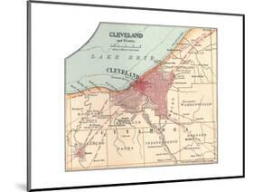 Map of Cleveland (C. 1900), from the 10th Edition of Encyclopaedia Britannica, Maps-Encyclopaedia Britannica-Mounted Giclee Print