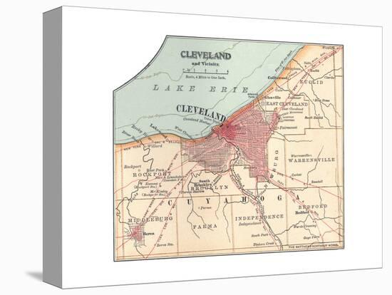 Map of Cleveland (C. 1900), from the 10th Edition of Encyclopaedia Britannica, Maps-Encyclopaedia Britannica-Stretched Canvas