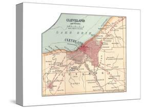 Map of Cleveland (C. 1900), from the 10th Edition of Encyclopaedia Britannica, Maps-Encyclopaedia Britannica-Stretched Canvas